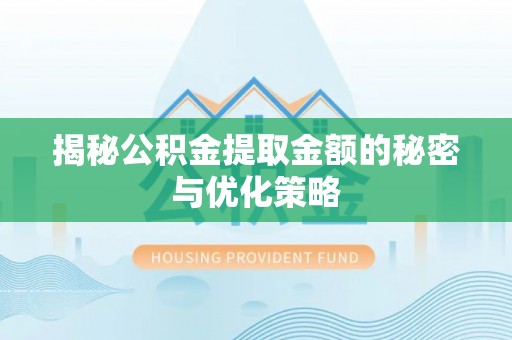 洛隆揭秘公积金提取金额的秘密与优化策略