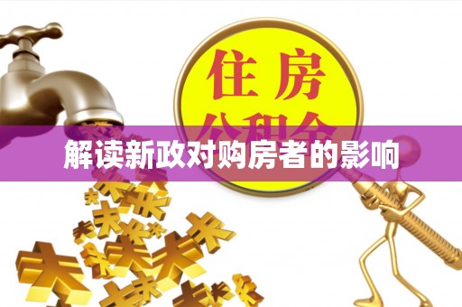 洛隆解读新政对购房者的影响